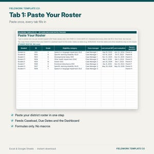IEP Caseload Tracker Google Sheets, IEP Due Dates & Re-Evaluation Countdown, Service Minutes, Accommodations, Special Education Case Manager image 4