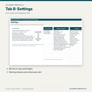 IEP Caseload Tracker Google Sheets, IEP Due Dates & Re-Evaluation Countdown, Service Minutes, Accommodations, Special Education Case Manager image 11