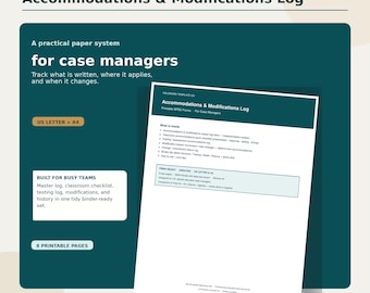 Registro de adaptaciones y modificaciones del IEP para administradores de casos — SPED Tracker (PDF)