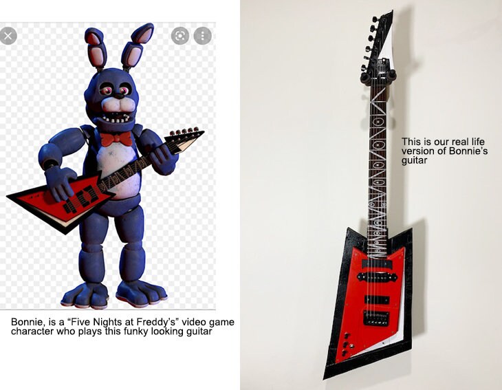 FNAF Guitar guitarra única hecha a mano reciclada - Etsy España