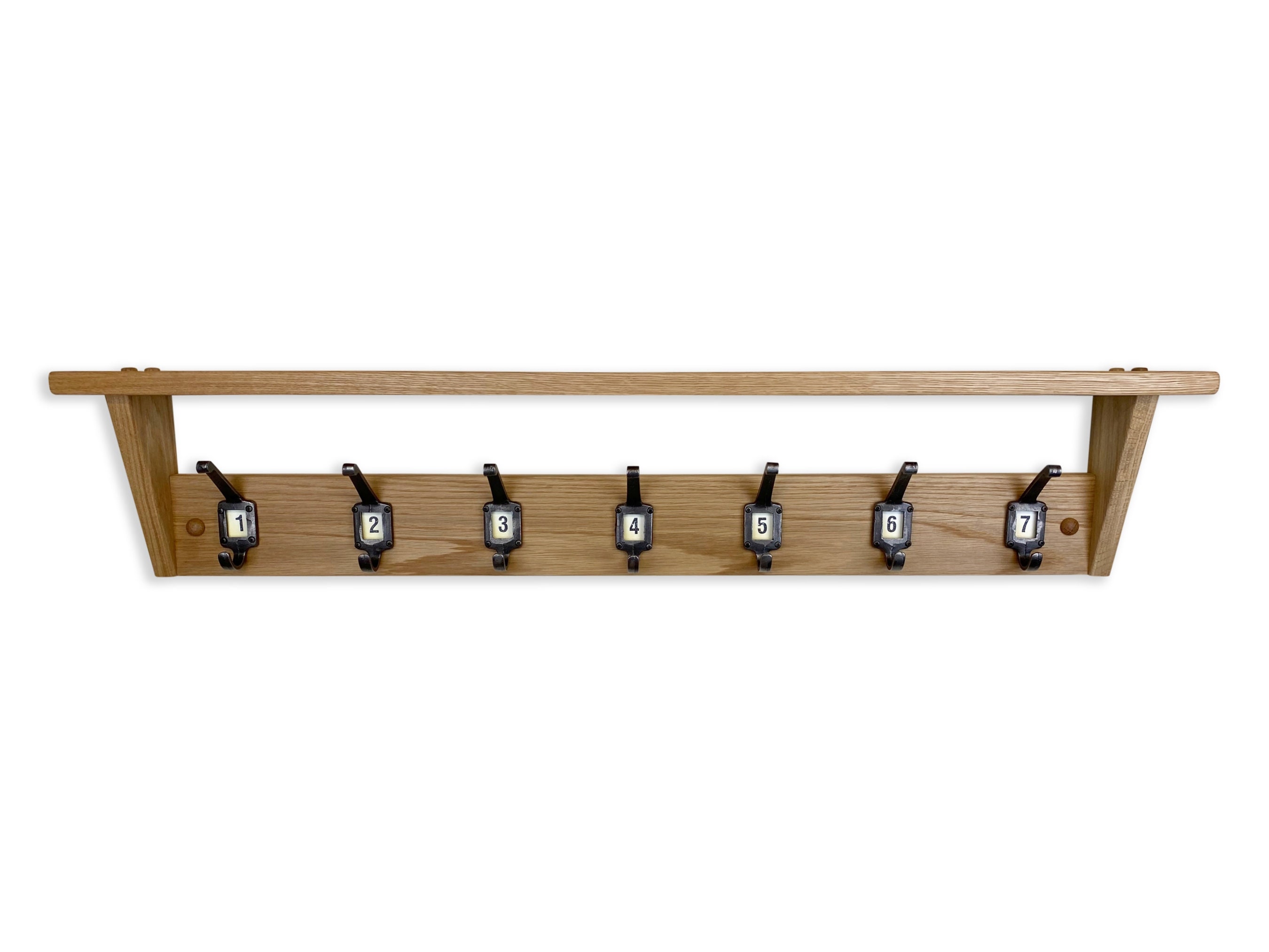 Solid Oak Coat Rack With Shelf Cast Iron School Hooks Etsy UK