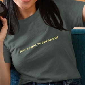 Just Might be Paranoid T-Shirt (Unisex) Concert Tee, Vintage Jonas Fan Gift, Concert Merch (Forest Green and Navy)