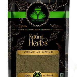 SAI HERBS Chiraita Asli Polvo - Enicostemma Littorale Polvo - Swertia Chiraita Polvo - Polvo de Palo Amargo - Polvo de Genciana India