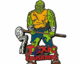 Toxic Avengers Crusaders Cartoon Action Figure Toy 80s 90s Lapel Pin