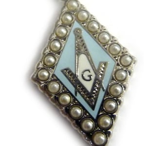 Perle Quadrat Kompass York Scottish Rite Freimaurer Masonic Charm Anhänger Halskette mit Kugelkette