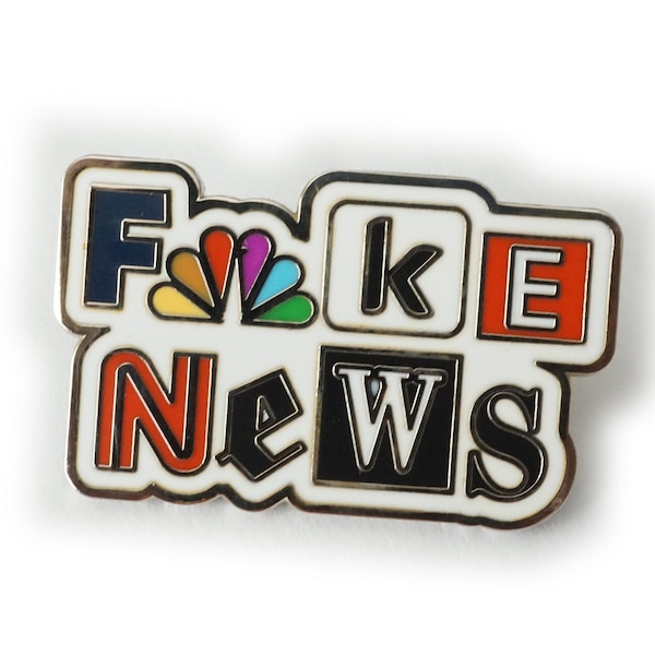 Fake News Networks Media Outlets Hat Jacket Lapel Pin