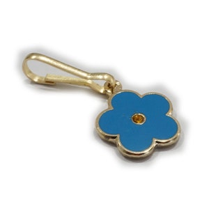 Forget Me Not Flower German Freemason Masonic Charm Zipper Pull Clip