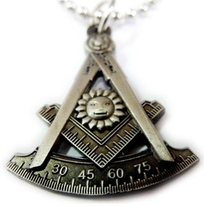 Past Master Mason Freemason Charm Pendant Necklace with Ball Chain