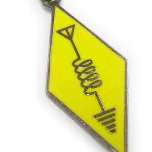Ham Radio Operator Necklace –  Enamel Necklace - Frequency Symbol Charm Pendant with Chain