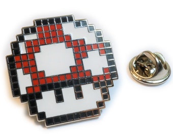 Super Mario World Red Mushroom Growth Power Up Hat Jacket Tie Tack Lapel Pin