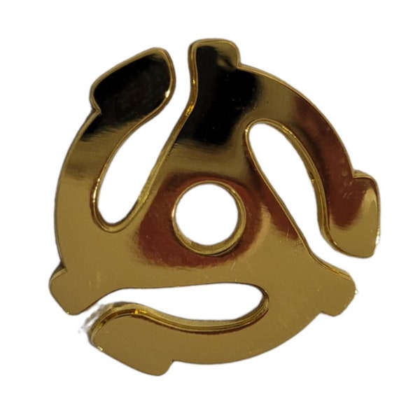 45 RPM Vinyl Record DJ Symbol Gold Plated Hat Jacket Tie Tack Lapel Pin