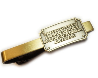 Disneyland Entrance Tie Bar Clip – “Today You Have Today” – Disney Park Inspired Jewelry, Fantasyland Gift, Magic Kingdom Suit Accessory
