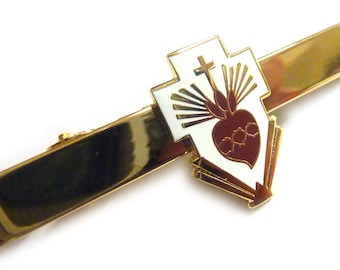 Sacred Heart of Jesus Christ Cross Catholic Tie Bar Clip