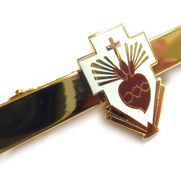 Sacred Heart of Jesus Christ Cross Catholic Tie Bar Clip
