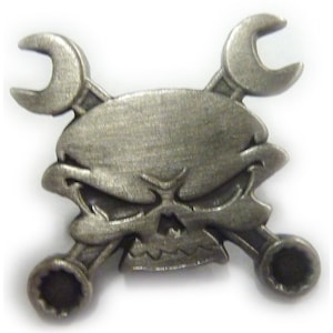 Skull Wrenches Mechanic Biker Jacket Vest Hat Jacket Lapel Pin