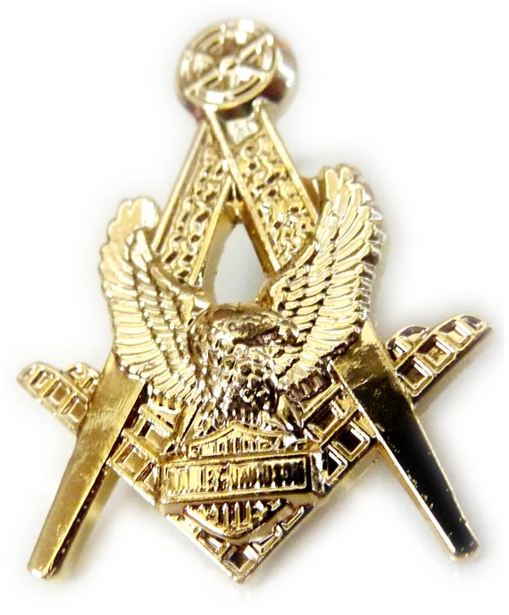 Motorcycle HOG Masonic Freemason Polished Gold Pla