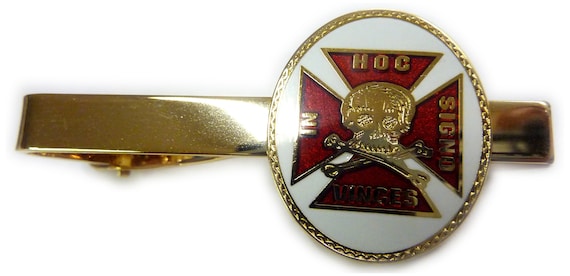 Templar Knights Skull Cross Freemason Masonic Tie Bar Clip