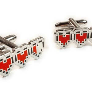Zelda Heart Cannisters Life Video Game Cuff Links Cufflinks Pair