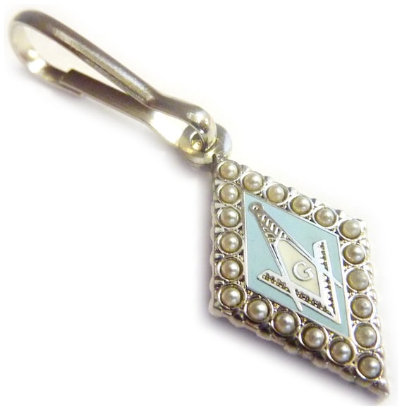 Pearl Square Compass York Scottish Rite Freemason Masonic Charm