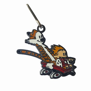 Wagon Friends Boy Tiger Cartoon Comic Strip Enamel Charm Zipper Pull Clip