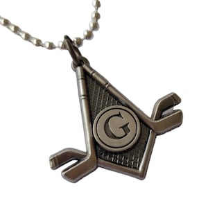 Hockey Freimaurer Masonic Mashup Charm Anhänger Halskette mit Kugelkette