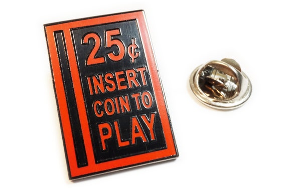 Quarter Slot 25 Cent Insert to Play Arcade Hat Jacket Tie Tack - Etsy