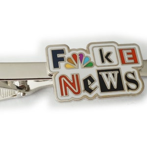 Fake News Networks Media Outlets Tie Bar Clip