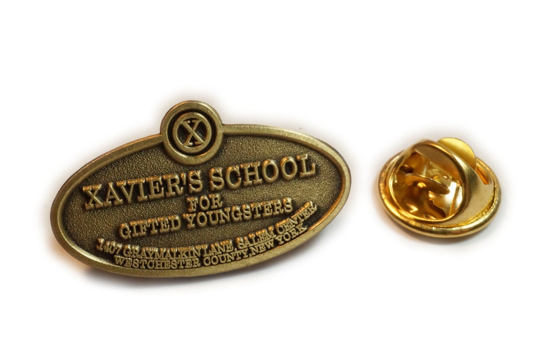 X-Men XMEN Xavier&#39;s School for Gifted Youngsters Plaque Sign Tie Tack Lapel Pin