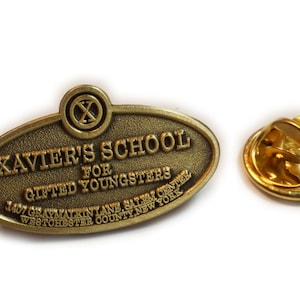 X-Men XMEN Xavier&#39;s School for Gifted Youngsters Plaque Sign Tie Tack Lapel Pin