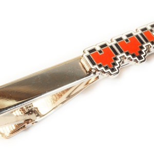 Zelda Heart Canisters Tie Bar Clip – Cosplay Wedding Nerd Geek Video Game Gamer Accessory