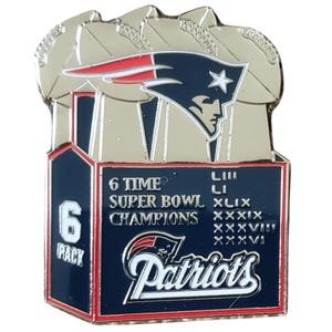 New England PATRIOTS 6 Pack Super Bowl Wins Hat Enamel Lapel Pin