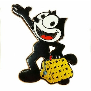 Félix el Gato y su Bolsa de Trucos de Magia Sombrero Chaqueta Corbata Pin de Solapa