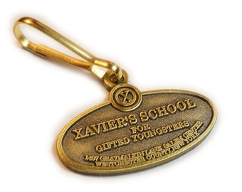 Xmen Zipper Pull Clip – School for Youngsters  – Comic Inspired Jewelry, X-men Gift, Comic Bag Purse Accessory