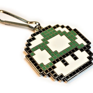 Super Mario World Green Mushroom 1UP Extra Life Power Up Backpack Jacket Purse Bag Zipper Pull Clip
