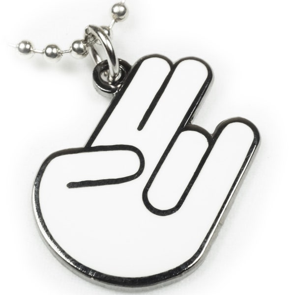 Shocker Two in the Pink One in the Stink Hand Gesture Charm Pendant Necklace with Chain