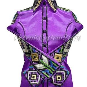 Purple Western Show Shirt: Rodeo Queen Horsemanship Top