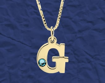 Personalized Initial Birthstone Necklace: Elegant Jewelry Gift