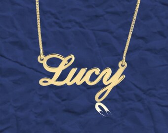 24k Name Necklace - Etsy