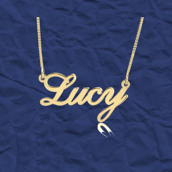 24k Gold Name Necklace Etsy