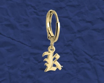 Personalized Gothic Initial Earring: Custom Letter Jewelry