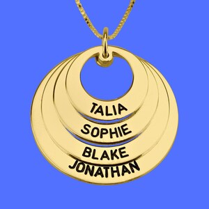 Engraved Sterling Silver Family Names Necklace - Mother&#39;s Gift