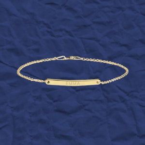 Personalized Skinny Bar Bracelet, Custom name Bracelet, Gold Name Bracelet, Gift for Her