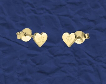 Personalized Heart Stud Earrings: Custom Initial Jewelry