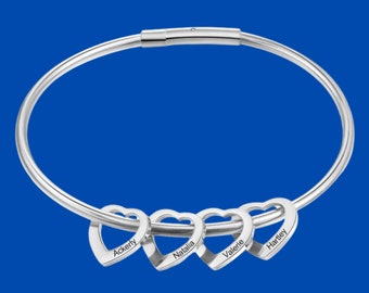 Personalized Stainless Steel Mothers Bracelet with Children's Names