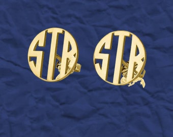 Monogram Stud Earrings: Personalized Initial Jewelry Gift