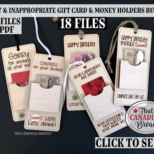 Inappropriate & Funny Gift Card and Money Holders Various Etsy