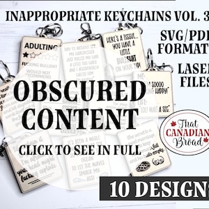 Inappropriate Keychains Vol 3, Inappropriate, Adult humour, Adult Humor, Funny keychains, Laser file, Digital file