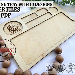 Marijuana Rolling Tray Laser Cut design with 10 quotes, laser files, digital files, glowforge, laser