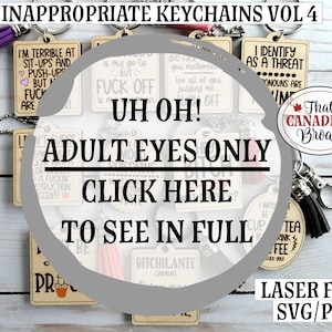 Inappropriate Keychains Vol 4, Adult Humor, Adult Humour, Inappropriate, Laser file, SVG, PDF
