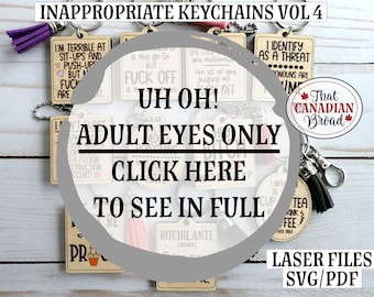 Porte-clés inappropriés Vol 4, Humour adulte, Humour adulte, Inapproprié, Fichier laser, SVG, PDF